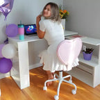Chaise de bureau au dossier en forme de cœur avec hauteur réglable
