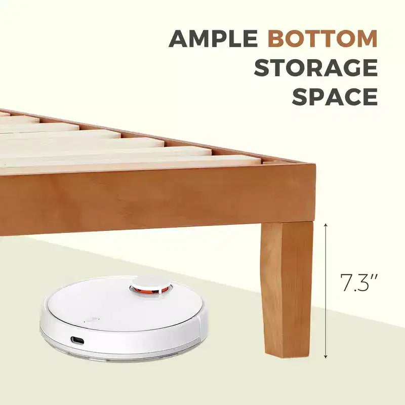 MAYEERTY 1100 LBS Struttura Letto in Legno Massiccio Resistente con Testiera Base Materasso a Doghe in Legno Nessuna Molla Richiesta