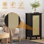 Comodino moderno con contenitore, tavolino da divano in legno da 40 cm di larghezza, tavolino stretto in rattan, tavolino da comodino per soggiorno, camera da letto, divano