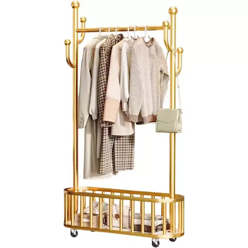 Appendiabiti Portatile Pesante Spostabile su Ruote con Ripiano, Asta Appendini in Metallo per Vestiti, Cappotti, 175 x 80 x 32 cm, Bianco