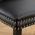 Lot de 2 chaises de salle à manger modernes à oreilles avec revêtement en PU, dossier en velours, sans accoudoirs pour cuisine ou salle à manger-Panipeachy