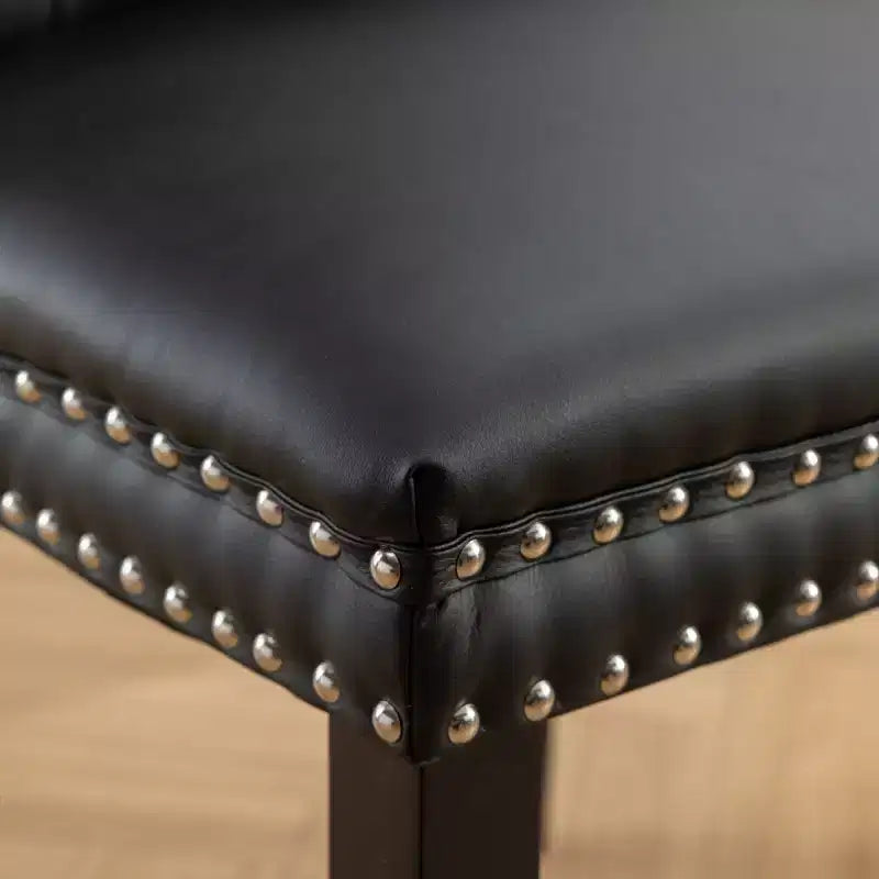 Lot de 2 chaises de salle à manger modernes à oreilles avec revêtement en PU, dossier en velours, sans accoudoirs pour cuisine ou salle à manger-Panipeachy