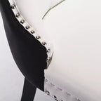 Lot de 2 chaises de salle à manger modernes à oreilles avec revêtement en PU, dossier en velours, sans accoudoirs pour cuisine ou salle à manger-Panipeachy