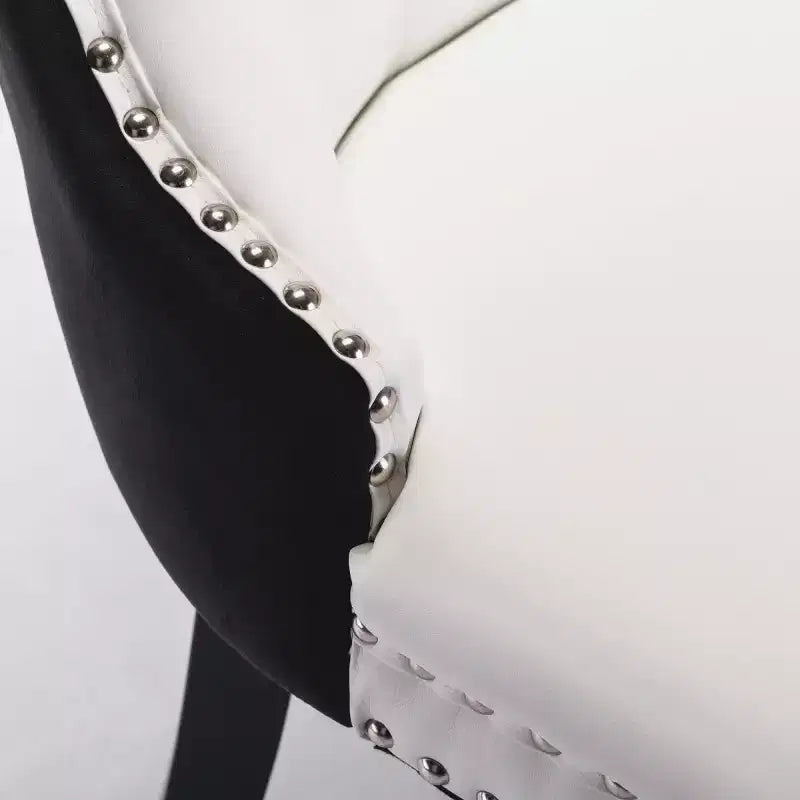 Lot de 2 chaises de salle à manger modernes à oreilles avec revêtement en PU, dossier en velours, sans accoudoirs pour cuisine ou salle à manger-Panipeachy