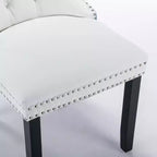 Lot de 2 chaises de salle à manger modernes à oreilles avec revêtement en PU, dossier en velours, sans accoudoirs pour cuisine ou salle à manger-Panipeachy