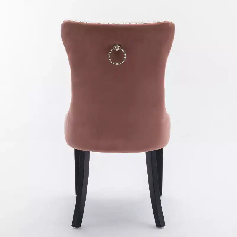 Lot de 2 chaises de salle à manger modernes à oreilles avec revêtement en PU, dossier en velours, sans accoudoirs pour cuisine ou salle à manger-Panipeachy