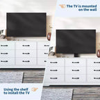 Mobile TV in legno a 9 cassetti con supporto, porta TV per televisori da 32-85 pollici, console multimediale grande per centro di intrattenimento