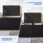 Mobile TV in legno a 9 cassetti con supporto, porta TV per televisori da 32-85 pollici, console multimediale grande per centro di intrattenimento