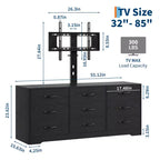 Mobile TV in legno a 9 cassetti con supporto, porta TV per televisori da 32-85 pollici, console multimediale grande per centro di intrattenimento