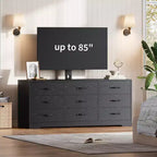 Mobile TV in legno a 9 cassetti con supporto, porta TV per televisori da 32-85 pollici, console multimediale grande per centro di intrattenimento