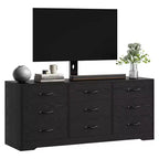 Mobile TV in legno a 9 cassetti con supporto, porta TV per televisori da 32-85 pollici, console multimediale grande per centro di intrattenimento