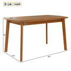Table de salle à manger moderne du milieu du siècle de 47 po, pieds en bois d'hévéa massif, plateau ovale incurvé pour 4 personnes, table de cuisine/salle à manger, marron - ModernLuxe