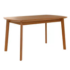 Table de salle à manger moderne du milieu du siècle de 47 po, pieds en bois d'hévéa massif, plateau ovale incurvé pour 4 personnes, table de cuisine/salle à manger, marron - ModernLuxe