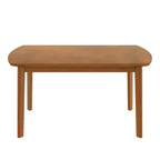 Table de salle à manger moderne du milieu du siècle de 47 po, pieds en bois d'hévéa massif, plateau ovale incurvé pour 4 personnes, table de cuisine/salle à manger, marron - ModernLuxe