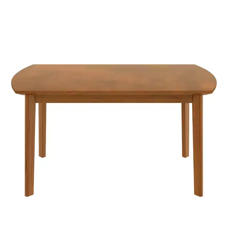 Table de salle à manger moderne du milieu du siècle de 47 po, pieds en bois d'hévéa massif, plateau ovale incurvé pour 4 personnes, table de cuisine/salle à manger, marron - ModernLuxe