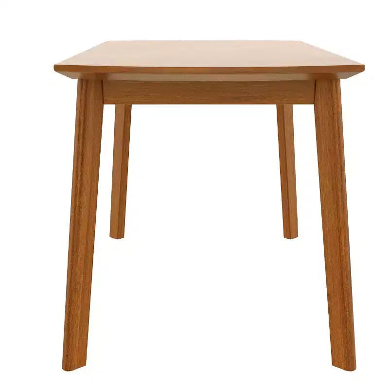 Table de salle à manger moderne du milieu du siècle de 47 po, pieds en bois d'hévéa massif, plateau ovale incurvé pour 4 personnes, table de cuisine/salle à manger, marron - ModernLuxe