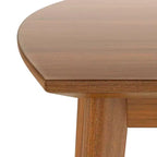 Table de salle à manger moderne du milieu du siècle de 47 po, pieds en bois d'hévéa massif, plateau ovale incurvé pour 4 personnes, table de cuisine/salle à manger, marron - ModernLuxe