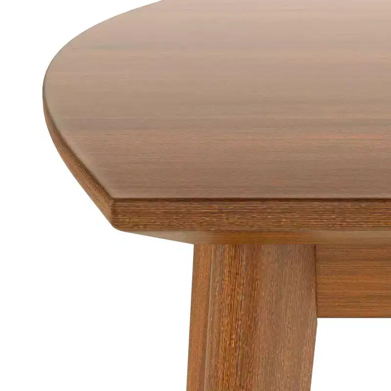 Table de salle à manger moderne du milieu du siècle de 47 po, pieds en bois d'hévéa massif, plateau ovale incurvé pour 4 personnes, table de cuisine/salle à manger, marron - ModernLuxe