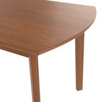 Table de salle à manger moderne du milieu du siècle de 47 po, pieds en bois d'hévéa massif, plateau ovale incurvé pour 4 personnes, table de cuisine/salle à manger, marron - ModernLuxe