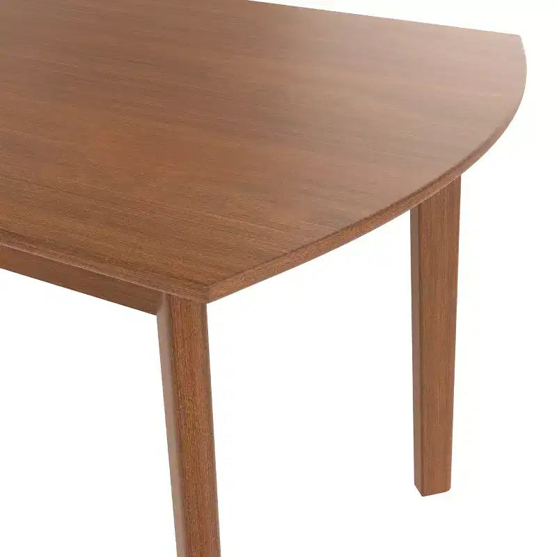 Table de salle à manger moderne du milieu du siècle de 47 po, pieds en bois d'hévéa massif, plateau ovale incurvé pour 4 personnes, table de cuisine/salle à manger, marron - ModernLuxe