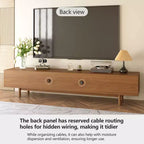 Gaoyangjiaju Meuble TV de 200 cm pour téléviseurs jusqu'à 80 pouces avec tiroirs et portes à lattes Meuble console multimédia pour salon