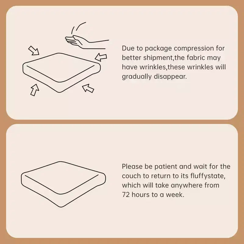 Canapé modulable en U 146, flanelle, 4 places, ottoman, boucle, aucun assemblage requis, Chameau clair