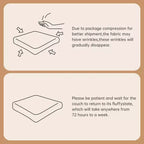 Canapé modulable en U 146, flanelle, 4 places, ottoman, boucle, aucun assemblage requis, Chameau clair