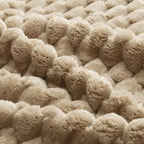 114 Canapé d'angle modulable en flanelle 3 places, assise profonde, boucle, sans assemblage, Camel clair