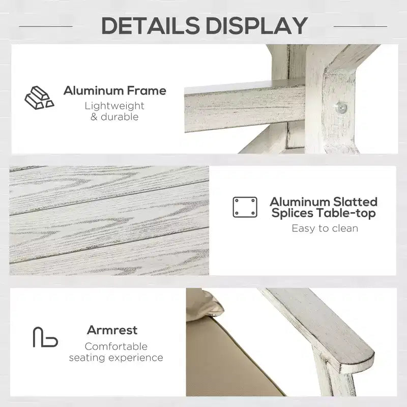 Ensemble de meubles de patio 4 pièces avec coussins, ensembles de canapés de conversation en osier pour l'extérieur, ensembles de canapés à cadre en aluminium pour le jardin, la piscine, le patio
