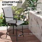 Set di 2 sgabelli da bar da esterno, sedie da bar girevoli a 360 gradi, 26,75 x 29,5 x 48,5