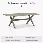 Set da pranzo da patio PURPLE LEAF in vimini resistente alle intemperie, set tavolo e sedie da esterno in alluminio per l'arredamento del giardino, set di mobili moderni per la cucina