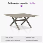 Set da pranzo da patio PURPLE LEAF in vimini resistente alle intemperie, set tavolo e sedie da esterno in alluminio per l'arredamento del giardino, set di mobili moderni per la cucina