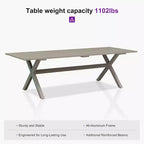 Set da pranzo da patio PURPLE LEAF in vimini resistente alle intemperie, set tavolo e sedie da esterno in alluminio per l'arredamento del giardino, set di mobili moderni per la cucina