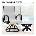 Ensembles de salle à manger d'extérieur en aluminium Crestlive Products – Table de salle à manger de patio avec chaises classiques à accoudoirs ronds pour 6 à 10 personnes