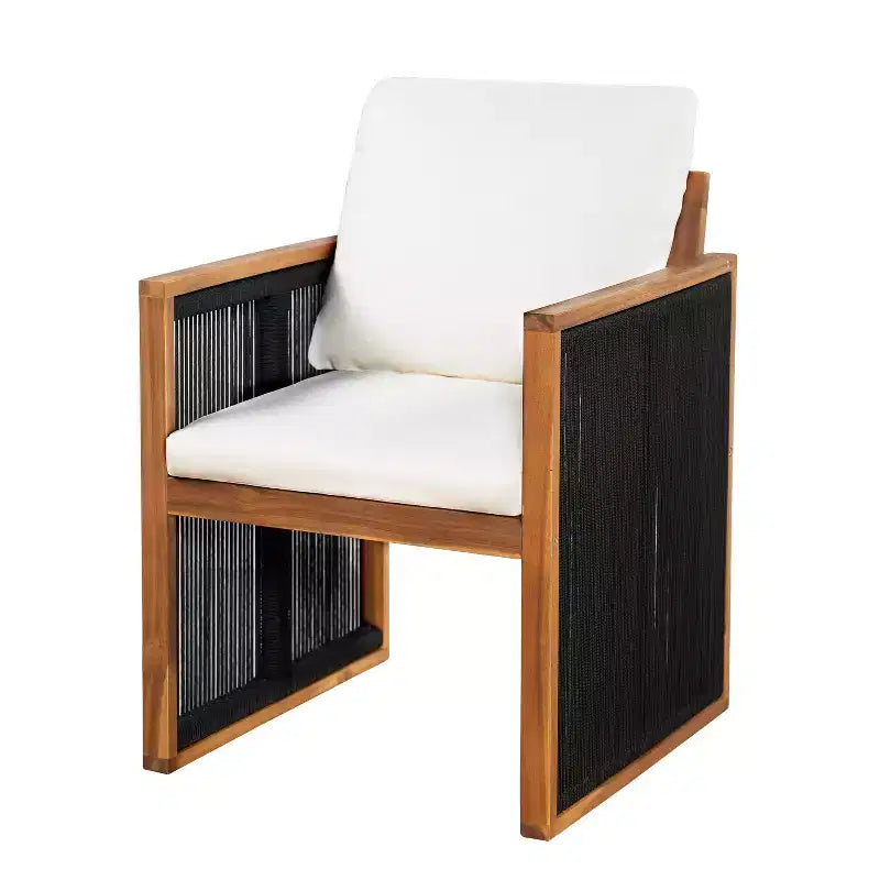 Christopher Knight Home Reina Set da Pranzo Moderno a 5 Pezzi per Esterni in Legno di Acacia con Corde Intrecciate a Mano