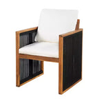 Christopher Knight Home Reina Set da Pranzo Moderno a 5 Pezzi per Esterni in Legno di Acacia con Corde Intrecciate a Mano