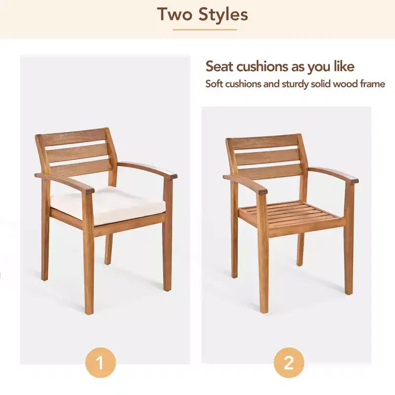 Ensemble de salle à manger d'extérieur en bois CLIHOME pour 7-8 personnes, mobilier de salle à manger d'extérieur avec coussins amovibles, chaises et banc ergonomiques