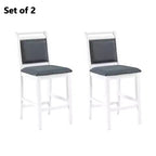 MAYEERTY Set Tavolo da Pranzo a Goccia a 3 Pezzi in Legno con Altezza Contatore, 2 Sedie Imbottite Set Tavolo per Spazi Piccoli, Bianco + Grigio
