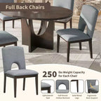 MAYEERTY Set da pranzo moderno e allungabile da 5 pezzi, con tavolo rotondo da 41,2 cm, per piccoli spazi, Espresso + Grigio