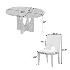 MAYEERTY Set da pranzo moderno e allungabile da 5 pezzi, con tavolo rotondo da 41,2 cm, per piccoli spazi, Espresso + Grigio