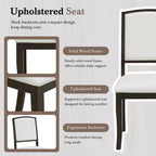 MAYEERTY Ensemble de table à manger ronde extensible 5 pièces style ferme, 16 rallonges amovibles, 4 chaises rembourrées pour 4 personnes, Espresso + Beige