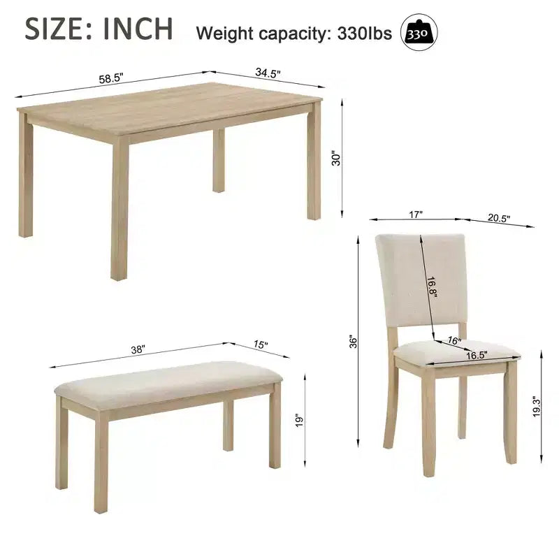 MAYEERTY Set da Pranzo Rotondo Moderno 5 Pezzi 47,3, 4 Sedie Imbottite, Nero Antico e Beige