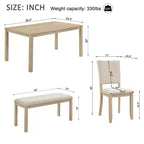 MAYEERTY Set da Pranzo Rotondo Moderno 5 Pezzi 47,3, 4 Sedie Imbottite, Nero Antico e Beige