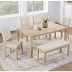 MAYEERTY Set da Pranzo Rotondo Moderno 5 Pezzi 47,3, 4 Sedie Imbottite, Nero Antico e Beige