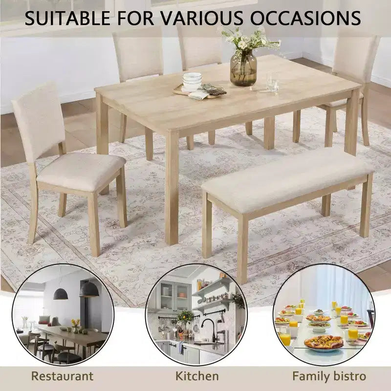 MAYEERTY Set da Pranzo Rotondo Moderno 5 Pezzi 47,3, 4 Sedie Imbottite, Nero Antico e Beige
