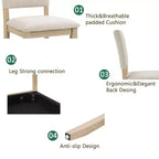 MAYEERTY Set da Pranzo Rotondo Moderno 5 Pezzi 47,3, 4 Sedie Imbottite, Nero Antico e Beige