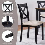 MAYEERTY Set da Pranzo Moderno 5 Pezzi, Tavolo in Legno con 4 Sedie, Grigio e Bianco Bicolore