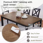 MAYEERTY Set da Pranzo Moderno 5 Pezzi, Tavolo in Legno con 4 Sedie, Grigio e Bianco Bicolore
