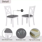 MAYEERTY Set da Pranzo Moderno 5 Pezzi, Tavolo in Legno con 4 Sedie, Grigio e Bianco Bicolore
