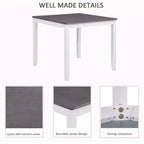 MAYEERTY Set da Pranzo Moderno 5 Pezzi, Tavolo in Legno con 4 Sedie, Grigio e Bianco Bicolore